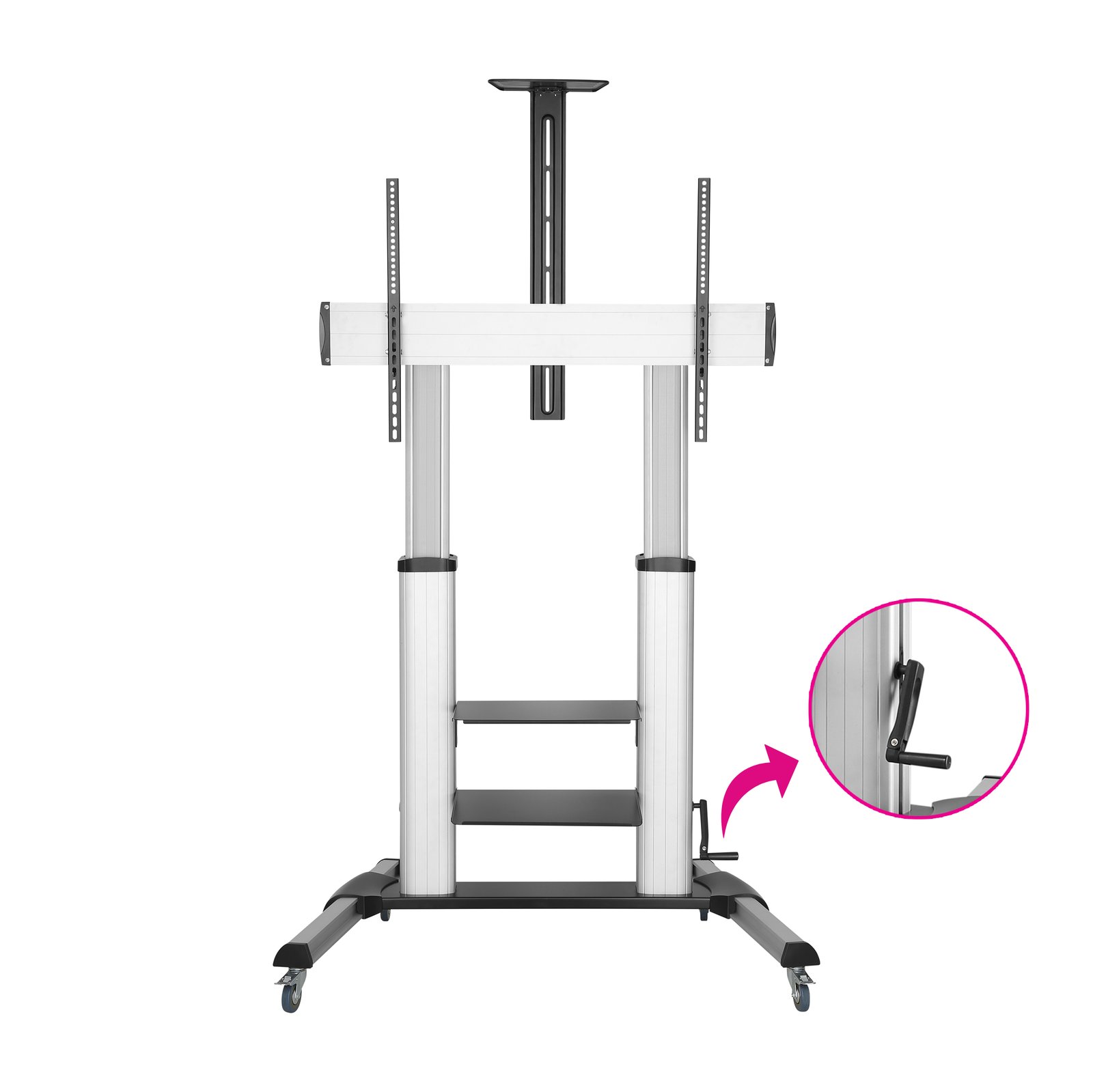 Height Adjustable Ultra-Large Tv  Stand With Crank Handle